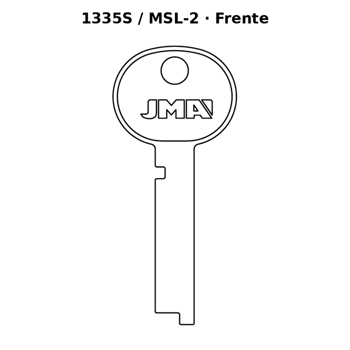 Llave en blanco 1335S / MSL-2 - frente