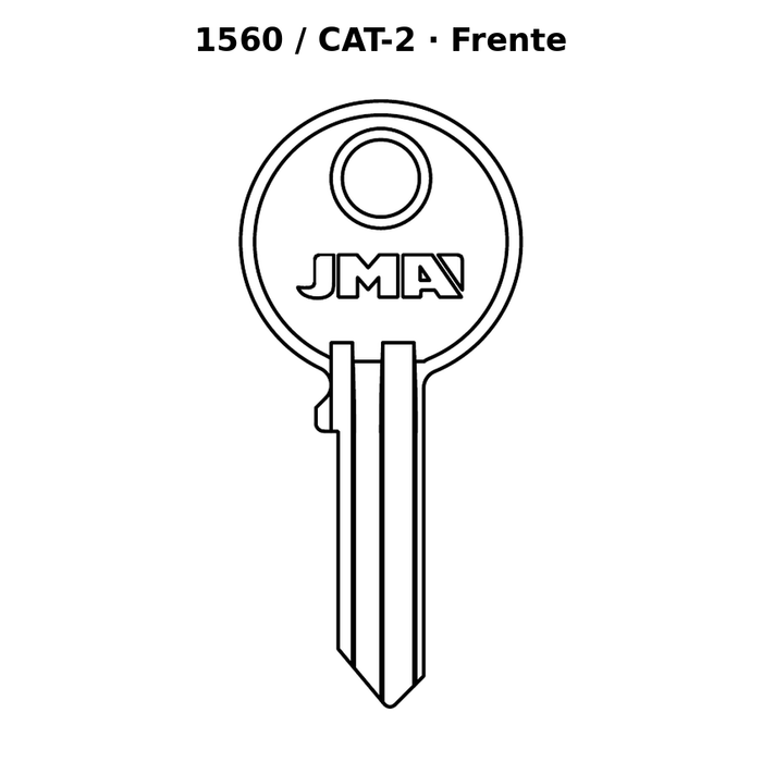 Llave en blanco 1560 / CAT-2 - frente