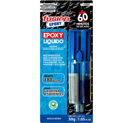 PLASTIACERO FUSION AJMB60 MARINE BLUE KIT JERINGA 30gms - SIGASA