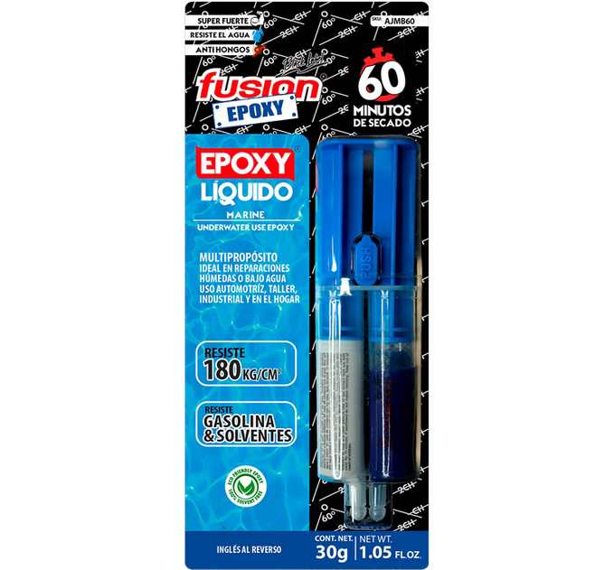PLASTIACERO FUSION AJMB60 MARINE BLUE KIT JERINGA 30gms - SIGASA