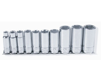 JGO URREA 52111 C/10 DADOS LARGOS STD 3/8  6P EN RIEL