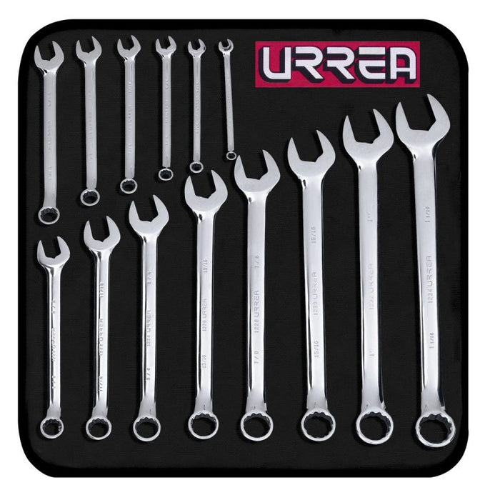 JGO URREA 1202TF (SP1) LLAVES COMBINADAS STD CON 14 PIEZAS