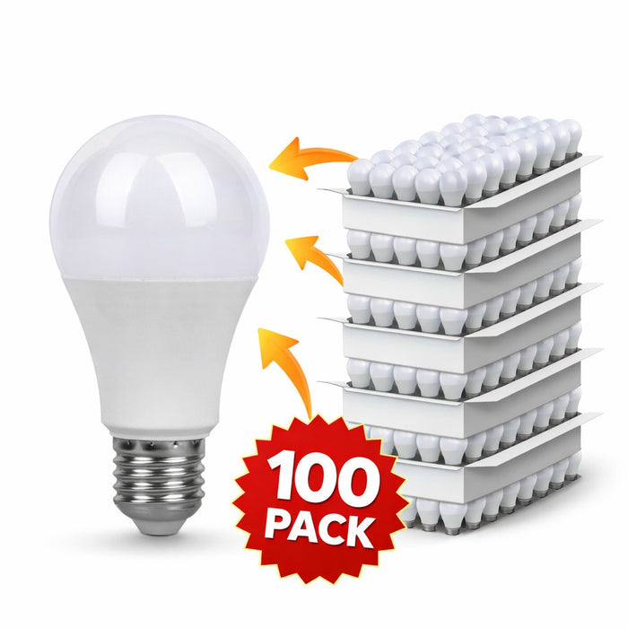 PAQUETE 100 FOCOS SAGLITE S00165 9w A-19  65k 100-265v 810lm