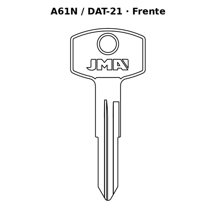 Llave en blanco A61N / DAT-21 - frente