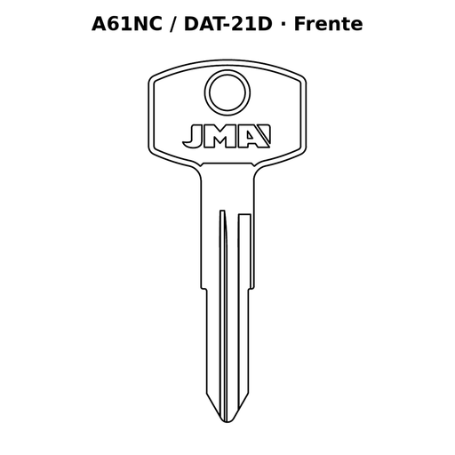 Llave en blanco A61NC / DAT-21D - frente
