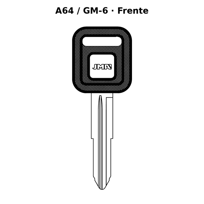 Llave en blanco A64 / GM-6 - frente