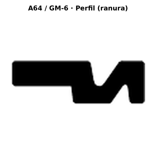 Llave en blanco A64 / GM-6 - perfil (ranura)