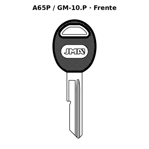 Llave en blanco A65P / GM-10.P - frente
