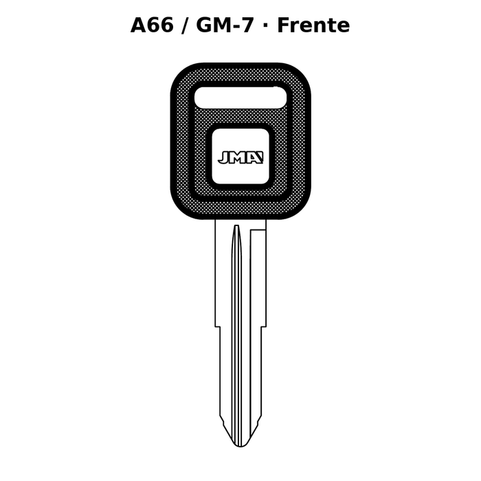 Llave en blanco A66 / GM-7 - frente