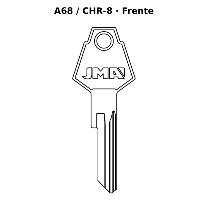Llave en blanco A68 / CHR-8 - frente