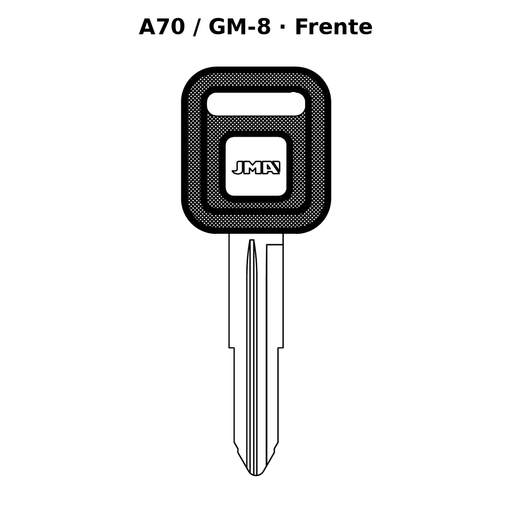 Llave en blanco A70 / GM-8 - frente
