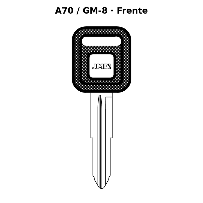 Llave en blanco A70 / GM-8 - frente
