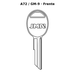 Llave en blanco A72 / GM-9 - frente