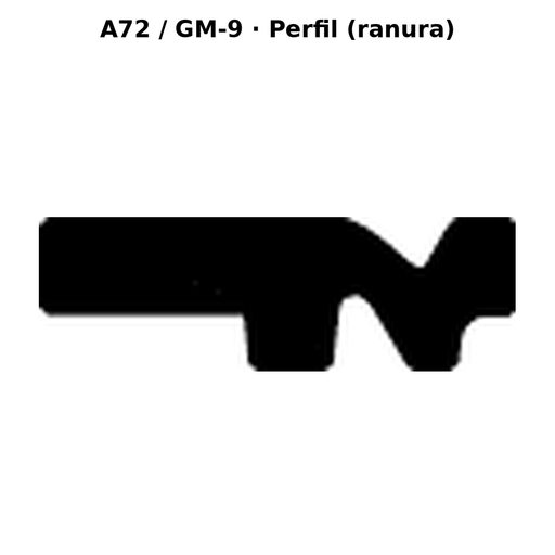 Llave en blanco A72 / GM-9 - perfil (ranura)