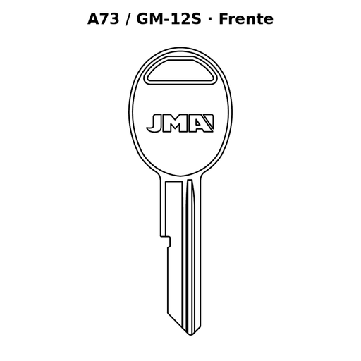 Llave en blanco A73 / GM-12S - frente