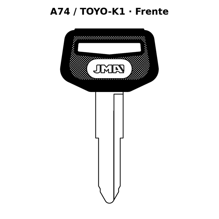 Llave en blanco A74 / TOYO-K1 - frente