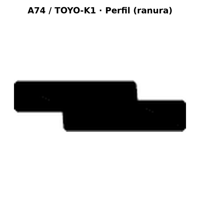 Llave en blanco A74 / TOYO-K1 - perfil (ranura)