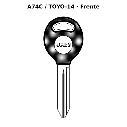 Llave en blanco A74C / TOYO-14 - frente