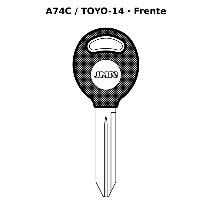 Llave en blanco A74C / TOYO-14 - frente