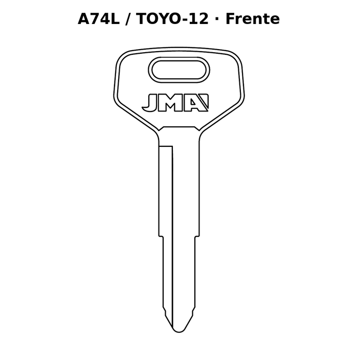 Llave en blanco A74L / TOYO-12 - frente
