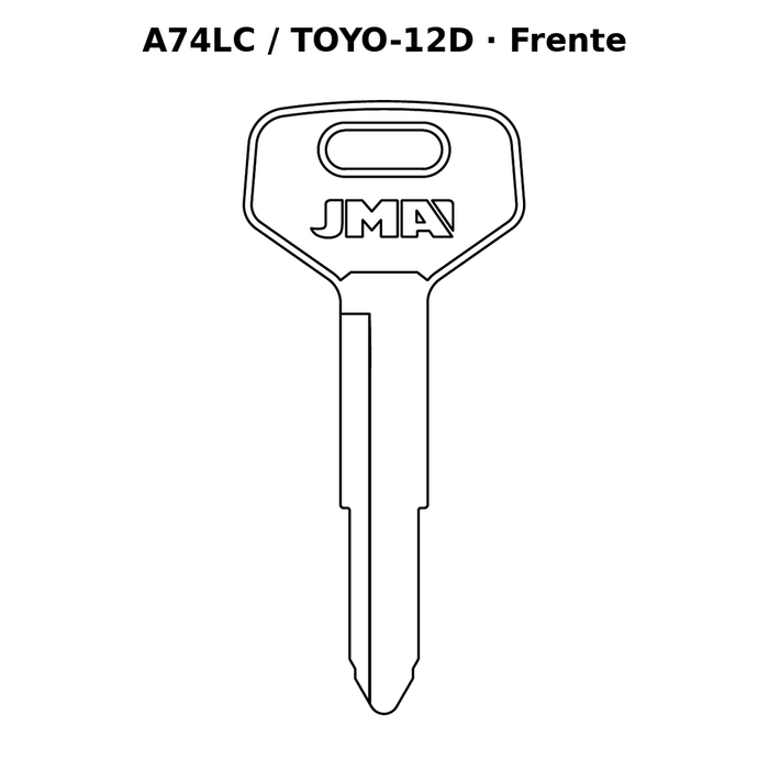 Llave en blanco A74LC / TOYO-12D - frente