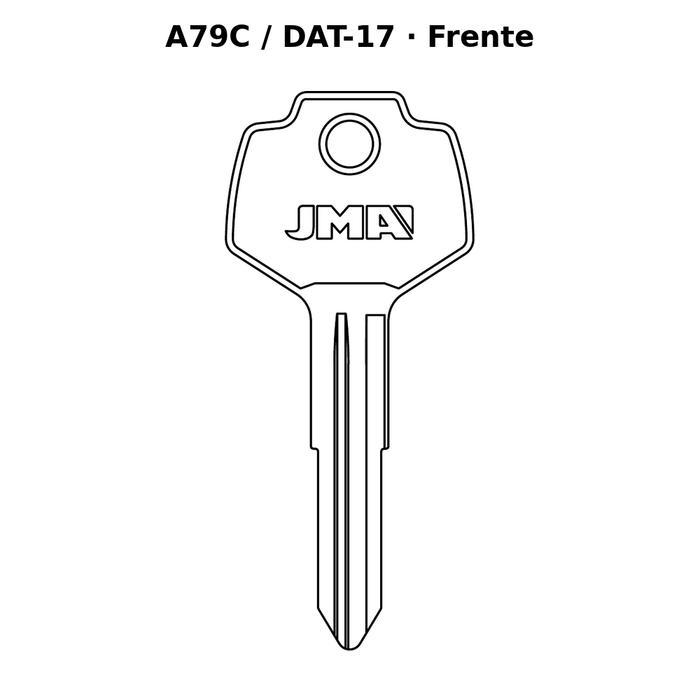 Llave en blanco A79C / DAT-17 - frente