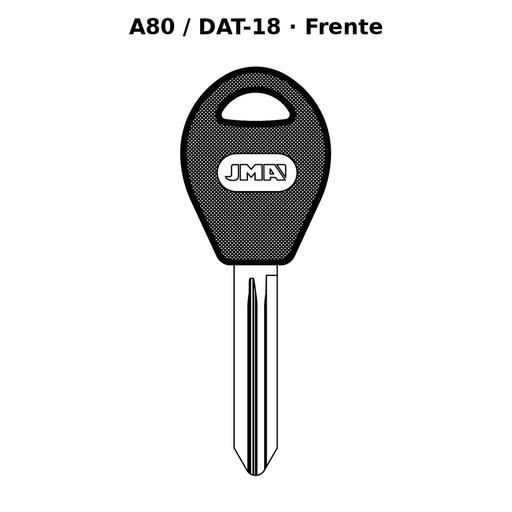 Llave en blanco A80 / DAT-18 - frente