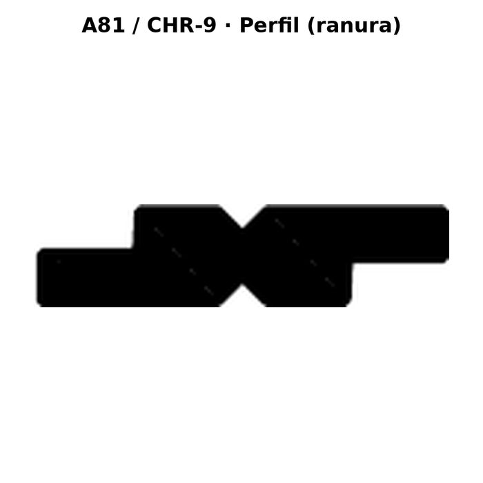 Llave en blanco A81 / CHR-9 - perfil (ranura)
