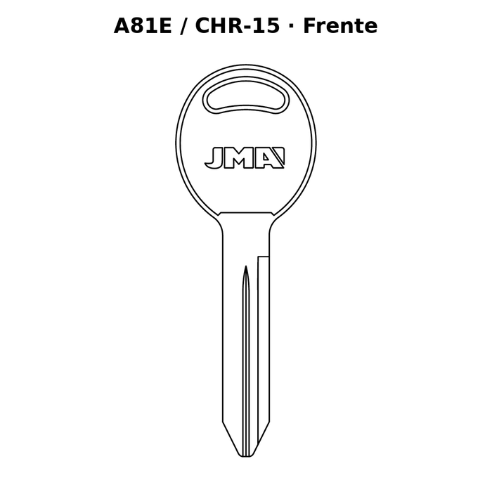 Llave en blanco A81E / CHR-15 - frente