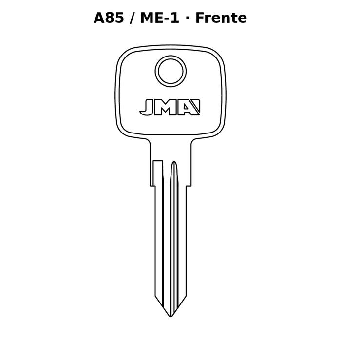 Llave en blanco A85 / ME-1 - frente