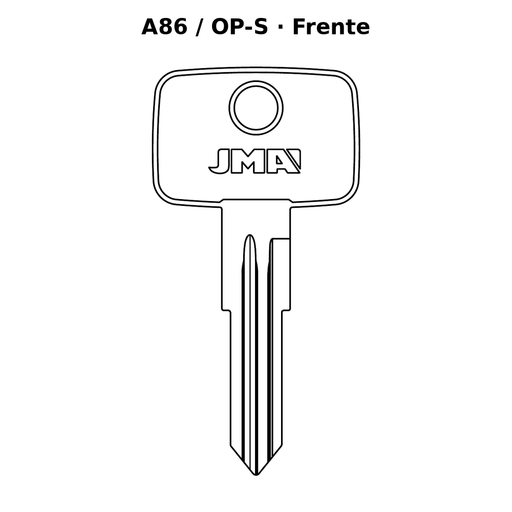 Llave en blanco A86 / OP-S - frente