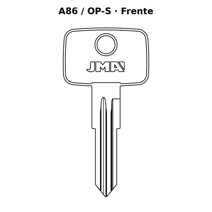 Llave en blanco A86 / OP-S - frente