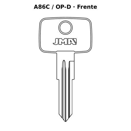 Llave en blanco A86C / OP-D - frente