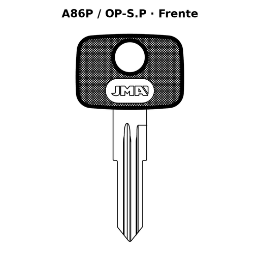 Llave en blanco A86P / OP-S.P - frente