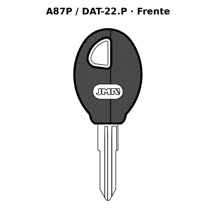 Llave en blanco A87P / DAT-22.P - frente