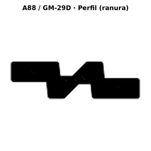 Llave en blanco A88 / GM-29D - perfil (ranura)