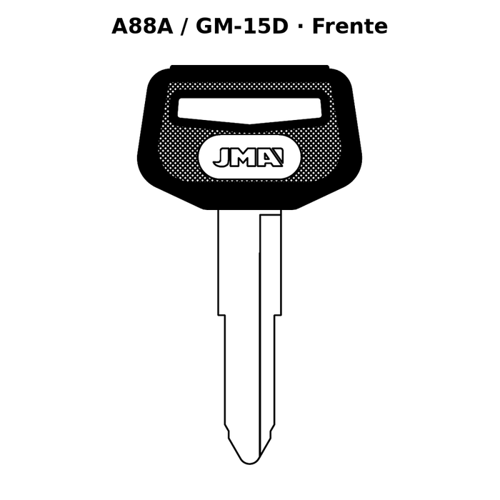Llave en blanco A88A / GM-15D - frente