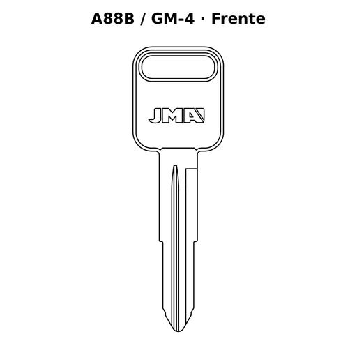 Llave en blanco A88B / GM-4 - frente