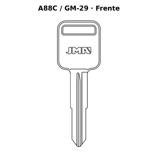 Llave en blanco A88C / GM-29 - frente