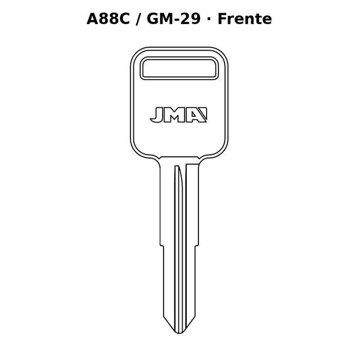 Llave en blanco A88C / GM-29 - frente