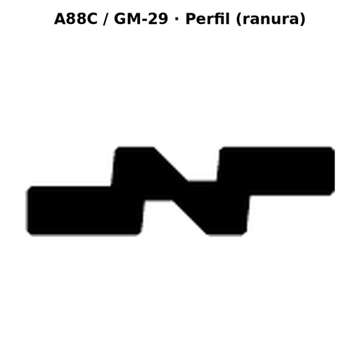 Llave en blanco A88C / GM-29 - perfil (ranura)