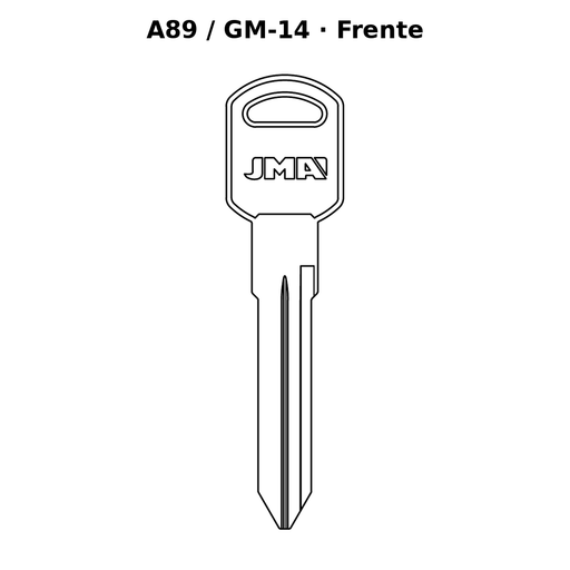 Llave en blanco A89 / GM-14 - frente