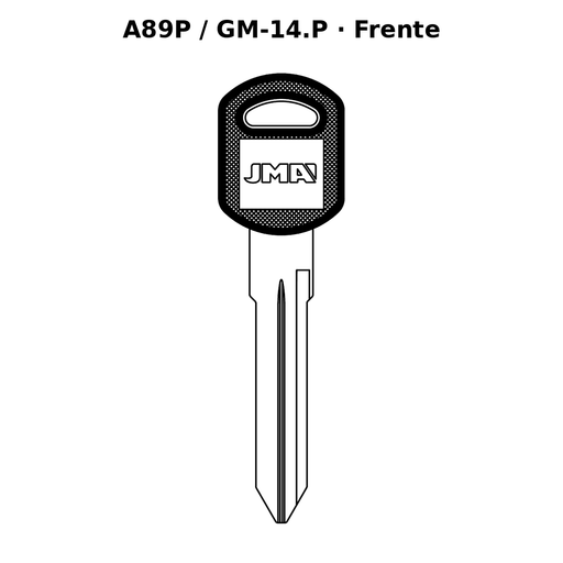 Llave en blanco A89P / GM-14.P - frente
