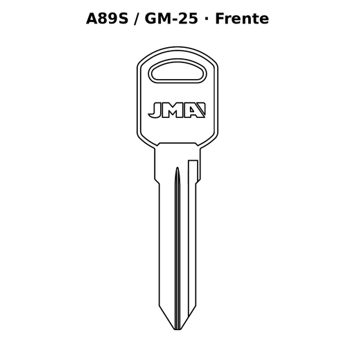 Llave en blanco A89S / GM-25 - frente