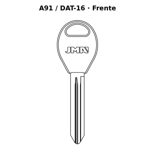 Llave en blanco A91 / DAT-16 - frente