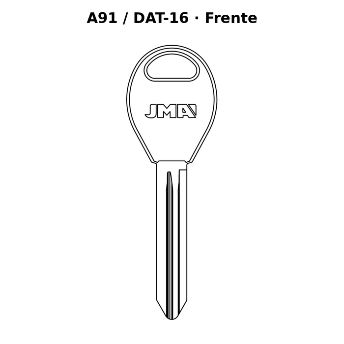 Llave en blanco A91 / DAT-16 - frente