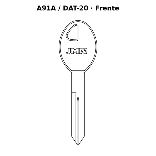 Llave en blanco A91A / DAT-20 - frente