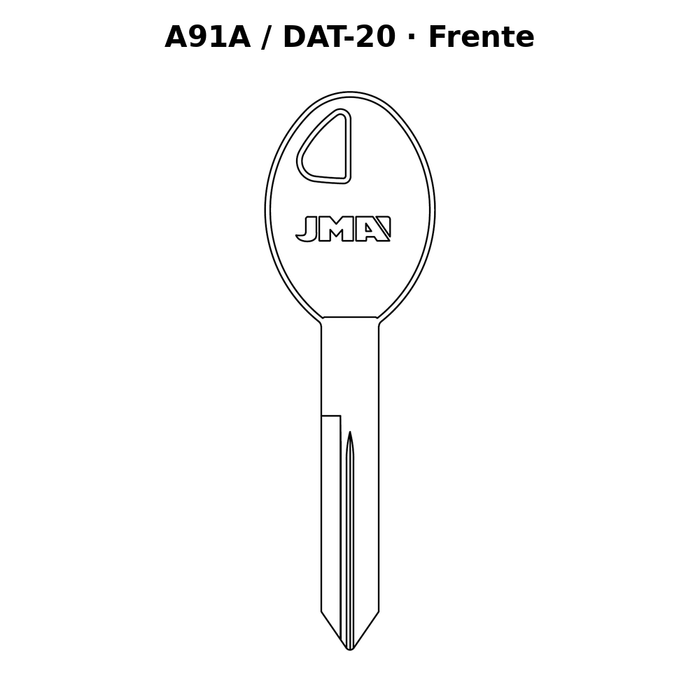 Llave en blanco A91A / DAT-20 - frente