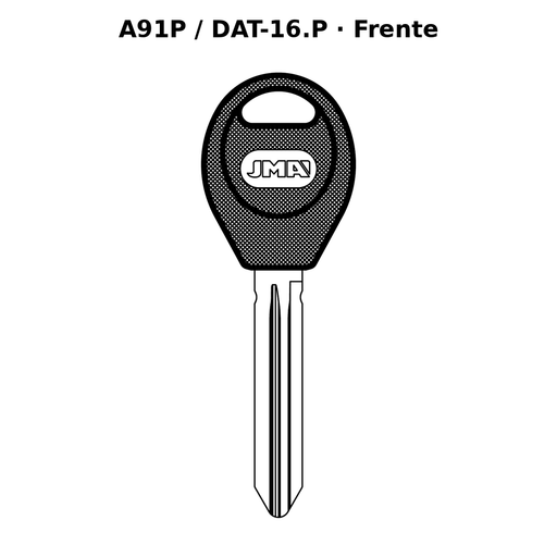 Llave en blanco A91P / DAT-16.P - frente