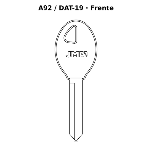 Llave en blanco A92 / DAT-19 - frente